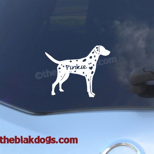 Dalmatian Silhouette Vinyl Sticker Personalized Car Decal Etsy