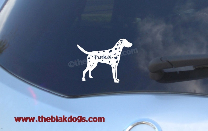 Dalmatian Silhouette Vinyl Sticker Personalized Car Decal Etsy