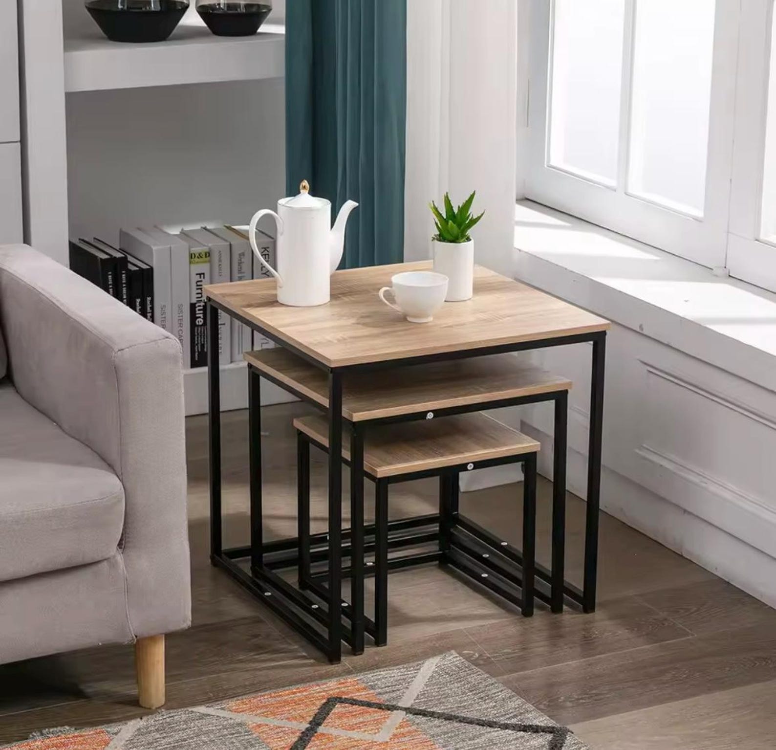 Nest Coffee Table 3 in 1 Set Compact Modern Design for Space Saving for ...