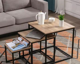 Nest Coffee Table 3 in 1 set Compact Modern Design for Space Saving for Any Room