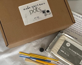 DIY Clay Pot Sculpting Kit: 1kg Air Dry Clay, Craft Art - Date Night Gift
