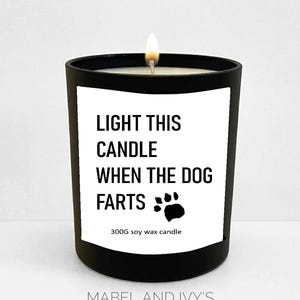 Dog Fart Candle: Joke Soy Wax Candle - Black Jar Gift (300g)