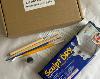 Air Dry Clay Sculpting Kit: 500g White Clay, Tools & Paint