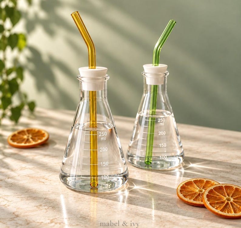 drinking glasses that look like chemistry lab beakers