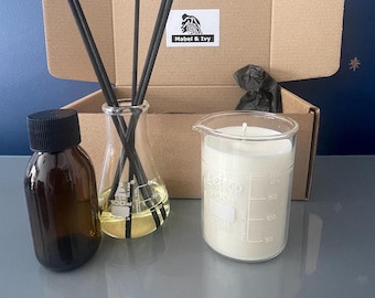 Lab Becher Kerze & Erlenbecher Diffusor Geschenkset