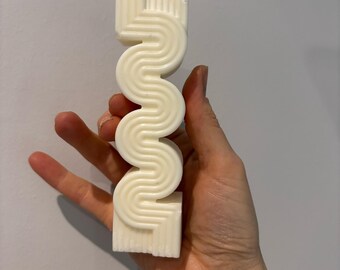 Abstract Pillar Soy Wax Candle: Elegant Home Decor