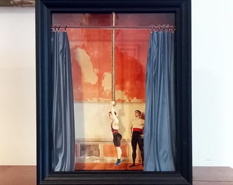 Gymnast Automaton – Sand-Powered Moving Sculpture – Handmade Wooden Kinetic Art – Mechanical Toy Gift