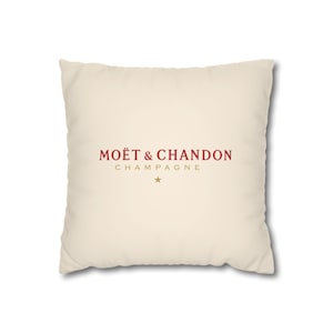Moët Inspired Faux Suede Pillow Cover: Champagne Lover Home Decor