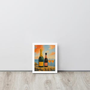 Veuve Clicquot Champagne Poster: Framed Wall Art, Modern Bar Decor