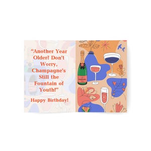 Biglietti di auguri di compleanno - Saluti Champagne - Estetica