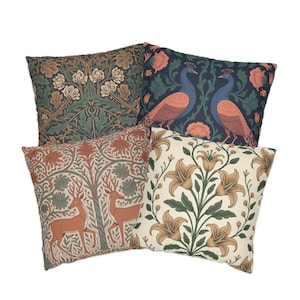 Housse de coussin William Morris : imitation daim double face, style Arts & Crafts