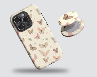 Watercolor Butterfly iPhone Case, Vibrant Nature Lover Cover with iPhone 17/16/15/14/13/12 Plus/Pro Max, Samsung S25/S24/S23/S22 Ultra.