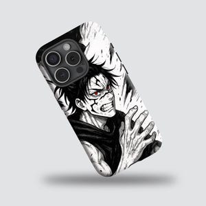 Anime Samurai iPhone Case, Manga Style Warrior Tough Phone Cover, Japanese Art Gift for Gamers, Edgy Aesthetic Accessory, iPhone 15 14 Pro