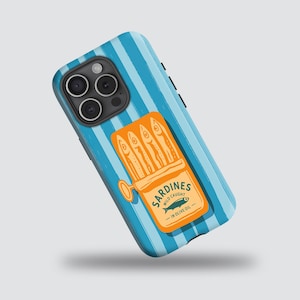 Retro Sardine Tin MagSafe Phone Case, Italian Summer Moodboard Gift, iPhone 16 15 14 13 12 11 Pro Max, Samsung Galaxy S25 S24 S23 S22 Ultra