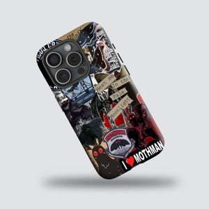 Capa de celular Mothman, criatura monstruosa do folclore, tema de terror para iPhone 17, 16, 15, 14, 13, 12, 11 Pro Max, Samsung Galaxy S24, S23, S22, Note 20, A55, A56
