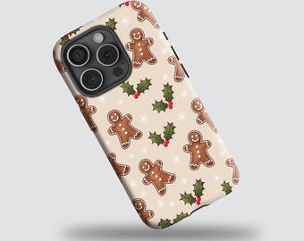 Gingerbread Christmas Phone Cases Festive Phone Cases for iPhone 17, 16, 15, 14, 13, 12, 11, Pro Max,Samsung Galaxy S23, S22, S21, S20 Ultra