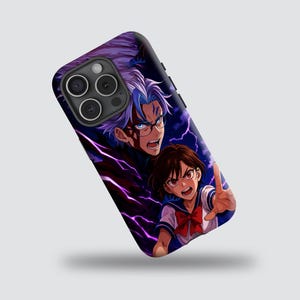 Anime Samurai iPhone Case, Manga Style Warrior Tough Phone Cover, Japanese Art Gift for Gamers, Edgy Aesthetic Accessory, iPhone 15 14 Pro