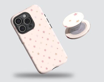 Pink Starry Sky Phone Case gentle, cosmic-style case for iPhone 17, 16, 15, 14, 13, 12, 11, Pro Max, Samsung S25, S24, S23, S22, S21 Ultra.