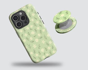 Yellow Floral iPhone Case: Slim or Tough, for iPhone 17, 16, 15, 14, 13, 12, 11, Pro Max, Samsung S25, S24, S23, S22, S21 Ultra.