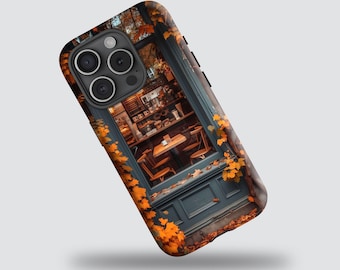 Cozy Autumn & Fall Coffee Shop Case, Fall Phone Case, with iPhone 17 16 15 14 13 12 11 Pro Max, Samsung Galaxy S24 S23 S22 Note 20 A55 A56