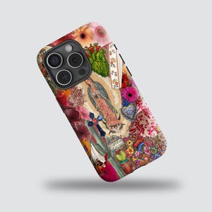 Our Lady of Guadalupe Mexican Folk Art Case for iPhone 17 16, 15, 14, 13, 12, 11, Samsung S25, S24, S23, A16, A56, A55, Pixel 9Pro, 8A, 7A