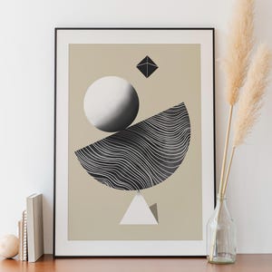 Geometrische Kunst Wanddekoration Minimalistische Abstrakte Leinwand Druck Mid-Century Modern Style Kunstwerk für Wohnzimmer Schlafzimmer Dekor Wandbehang