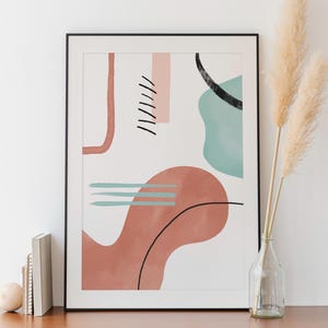 Abstract Shapes Posters Wall Art Modern Minimalist Home Decor Peach Arch Design Prints Contemporary Artwork Poster Colorful Wall Hanging