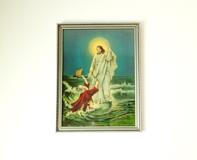 Stunning Antique Framed Print Entitled Lord Help Me Jesus Etsy