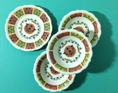 Syracuse China Coral n' Jade Restaurant Ware - 3 Little Bowls and 1 Small Plate Vintage 1960's