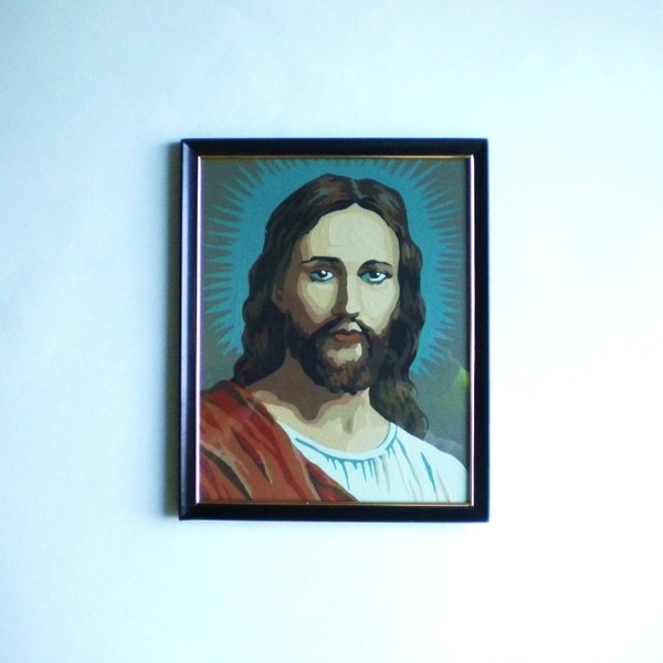 Vintage Paint by Number 8 x 10 Framed and Ready to Hang - Your Own Personal Jesus No. 1