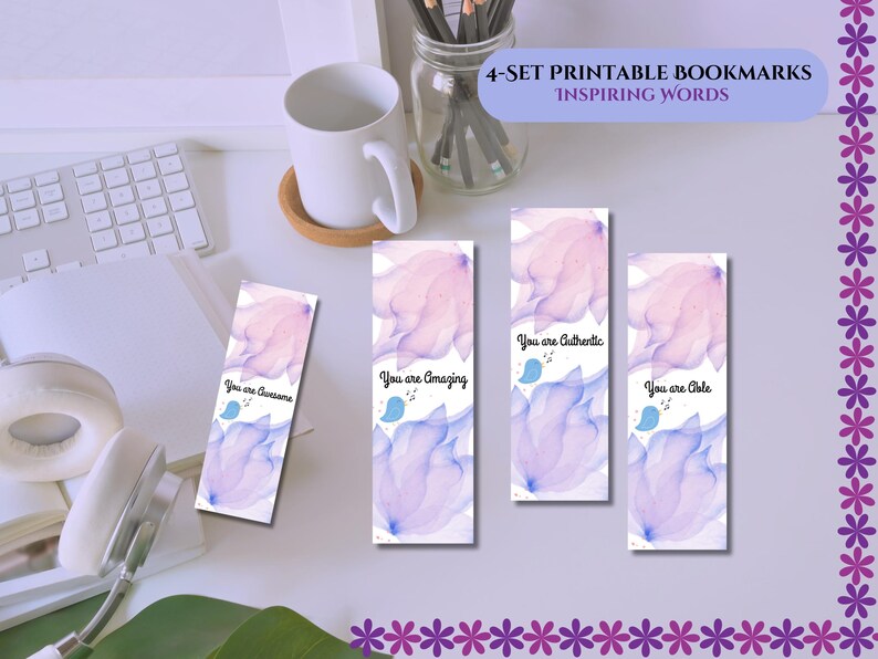 Inspiring Printable Bookmarks- Set of 4 – Motivational & Uplifting - Etsy