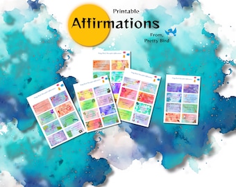 40 Printable Affirmation Cards | Instant Download | Positive Daily Quotes for Self-Love, Motivation & Mindfulness