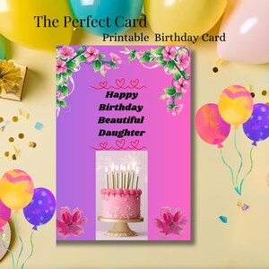 Happy Birthday Tochter Karte zum Ausdrucken - Ein individuelles, liebevolles Design für Ihren besonderen Tag!
