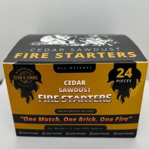 Premium Cedar Sawdust Fire Starters - Eco-Friendly, Natural, Beeswax, Safe & Convenient and Reliable for Camping, Fireplaces, Wood Stoves