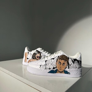 Attack On titan benutzerdefinierte Sneakers personalisierte Air Kraft 1 Anime Custom Air Kraft 1 | Handarbeit | Herren Schuhe | Frauen Schuhe | Kundenspezifische Luftwaffe 1