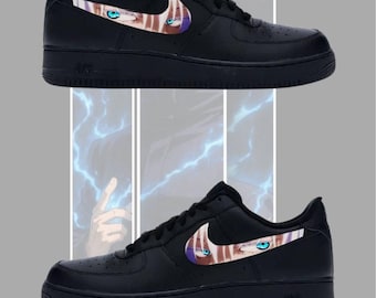 Custom Hand-Painted Sneakers – White-Haired Sorcerer Theme | Unique Anime Fan Art Shoes