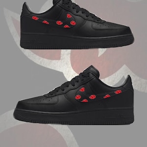 Red Cloud Anime Sneakers – Custom Ninja Inspired Shoesde – Hand-Painted Anime Style Sneakers