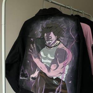 Hand-Painted Anime Denim Jacket | Unique Artwork