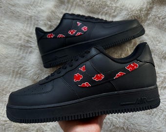 Rote Wolke Anime Sneakers: Individuell gestaltete, handbemalte Ninja Schuhe