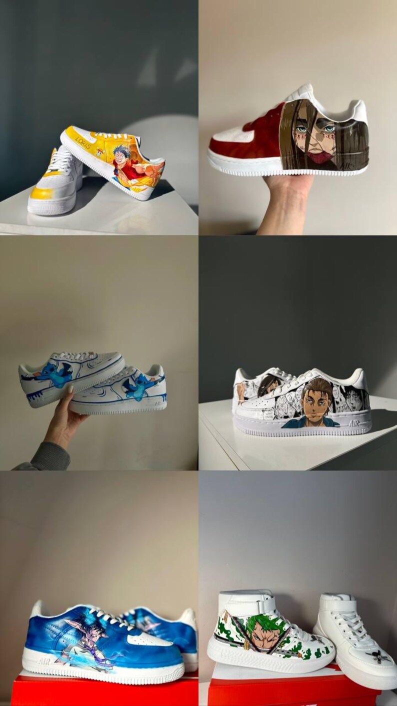 Custom Anime Air Force 1 Sneakers: Handbemalte Schuhe Bild 5