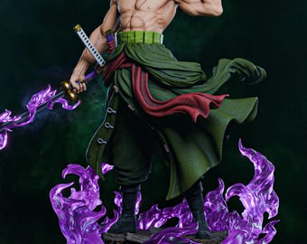 Green Hair Swordsman | STL Files for 3D Printing | Pre-Supported & Unsupported |