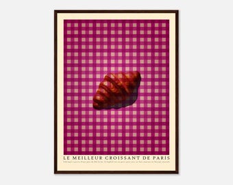 Artistic Croissant Poster - Colorful and Modern Wall Art, Kitchen Decor, housewarming gift