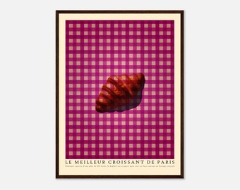Artistic Croissant Poster - Colorful and Modern Wall Art, Kitchen Decor, housewarming gift