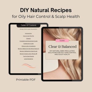 Oily Haircare Control Recipes | Natural Hair DIY Formulations (Printable PDF Guide)