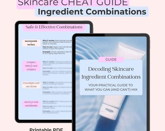 Skincare Ingredient Combination Guide: DIY Beauty Planner (PDF Download)
