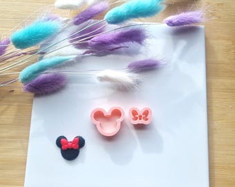 Mouse With Bow Polymer Clay Cutter, Polymer Clay Cutter Mouse Head with Bow