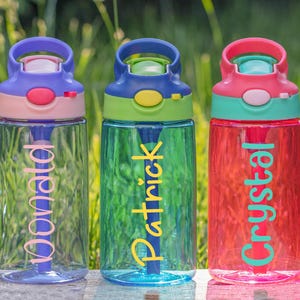Personalized Kids Water Bottle,Custom Water Tumbler for Boys and Girls,Back to School,16 oz Kids Cups,Summer Camp Toddler Tumbler,Kids Gifts