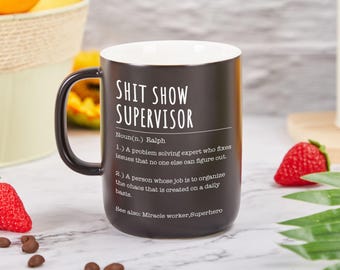 Cadeau patron drôle poubelle de forage, extérieur mug, mug personnalisé pour collègue superviseur cadeau personnalisé Mug collègue tasse à café 2025