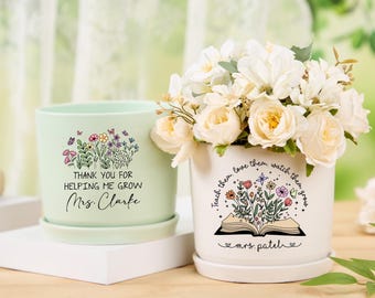 Thank you Gifts for Teacher,Never Forget the Difference You Make,Personalized Teacher Plant Pot,Teacher Appreciation Gift,End Of Year Gifts