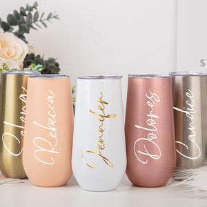 Personalized Champagne Tumbler,bridesmaid flute,Bachelorette Wine Glass Party,Wedding Tumbler with Lid,Wedding Gift,Bridesmaid Gifts for Her